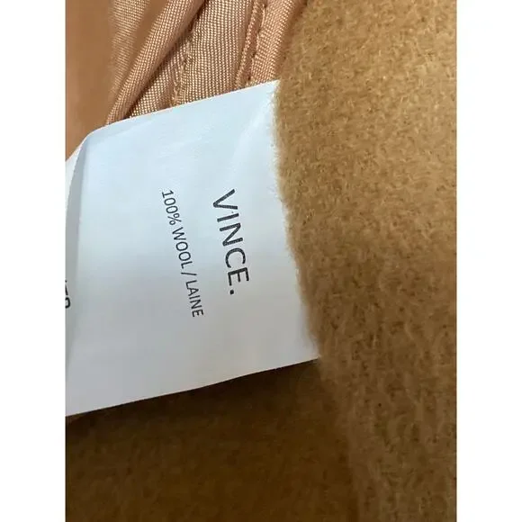 Vince 100% Wool Brown Drape Front Shawl Collar Long Sleeve Puffer Coat Jacket XS - Picture 4 of 4
